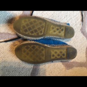 C suede blue espadrille flat shoes